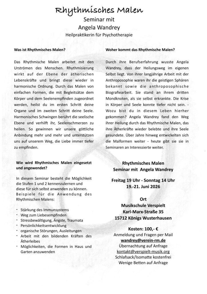 Flyer Rhythmisches Malen
