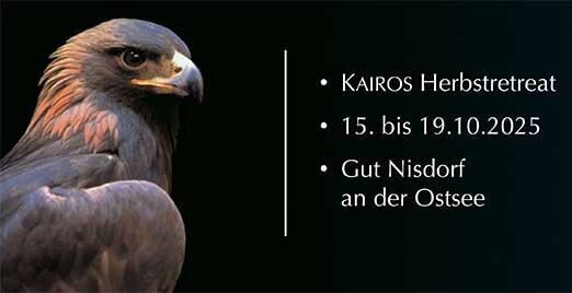 Adler, daneben Schriftzug Kairos Herbstretreat mit Daten