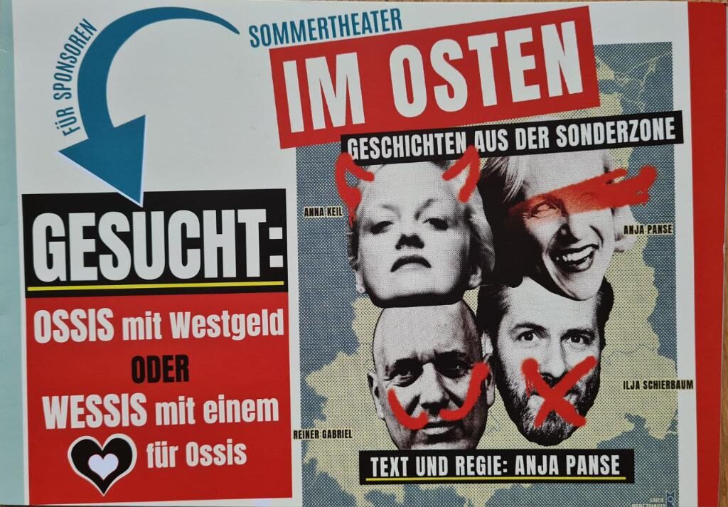Plakat GESUCHT: OSSIS mit WESTgeld oder WESSIS mit einem Herz für OSSIS