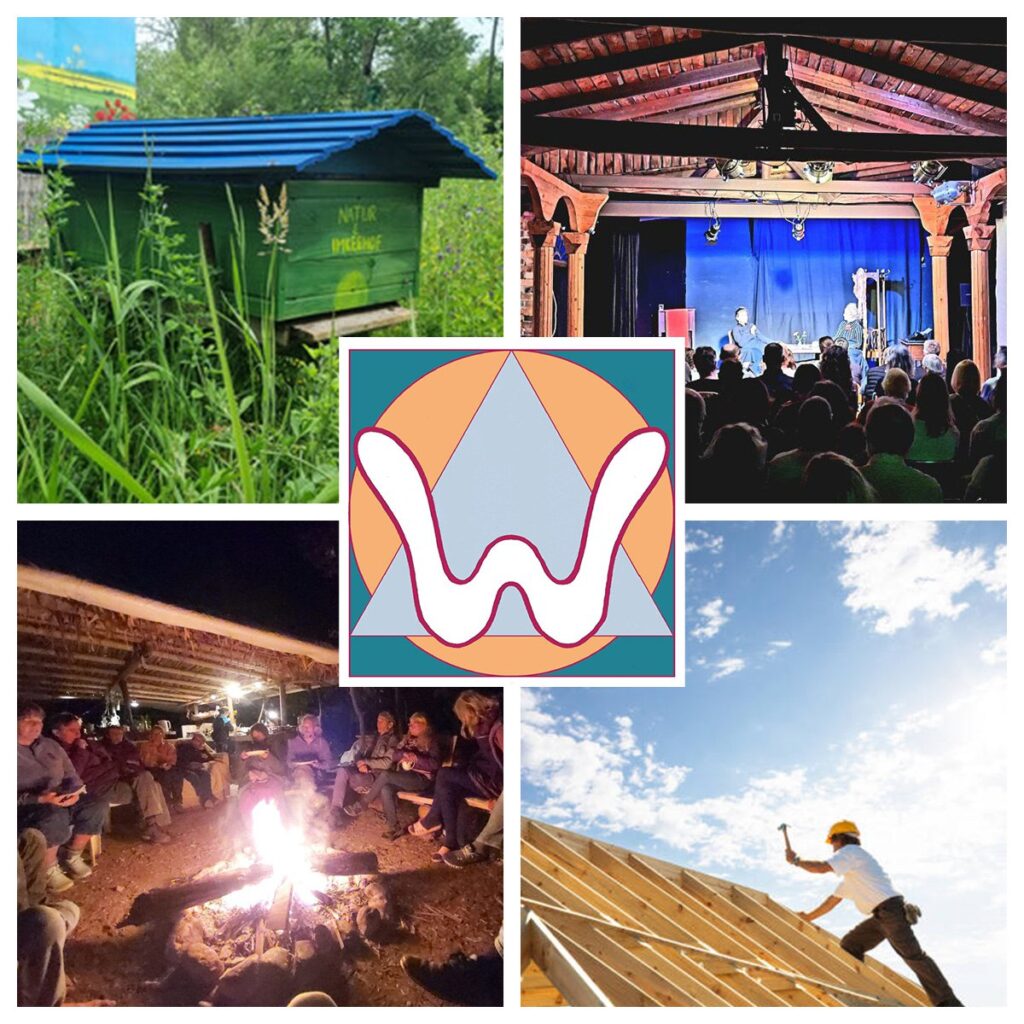 Collage aus den Wirkungsorten vom Wanderjahr mit dem Logo in der Mitte