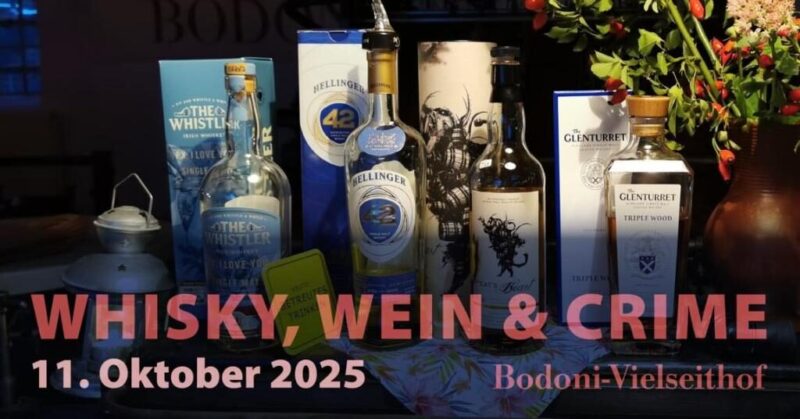 Plakat Whisky, Wein & Crime
