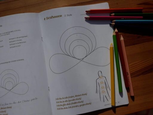 Stifte neben einem Malbuch